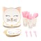 144 Pieces Cat Themed Birthday Party Supplies, Kitty Dinnerware Set with Plates, Napkins, Cups, and Cutlery (Serves 24)